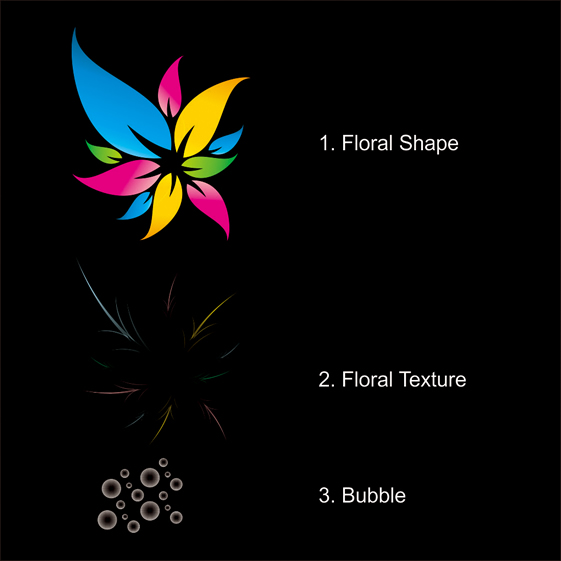 floral logo deisgn tutorial steps