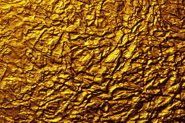 Gold Metal Wrinkled Paper Texture