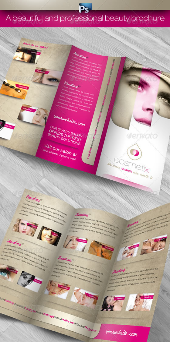 RW Cosmetix Beauty Salon Trifold Brochure