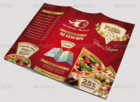 Trifold Brochure - Pizza Menu