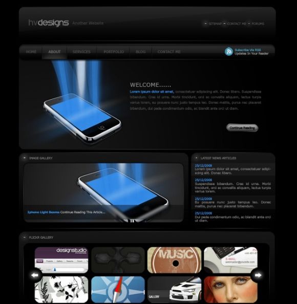 Design a dark Style Web Template
