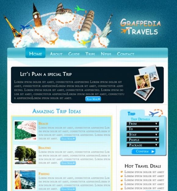 Design a cool Travel Agency layout