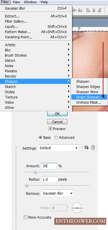 Retouch a model portrait with flawless natural skin