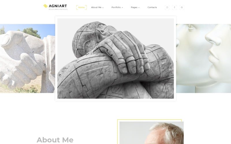 Agniart sculptor photo gallery website template 63945 0 original