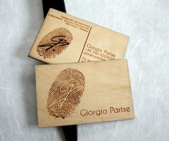 Birch wood business cards