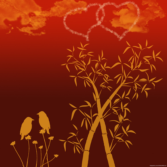 Love Birds and Heart Clouds