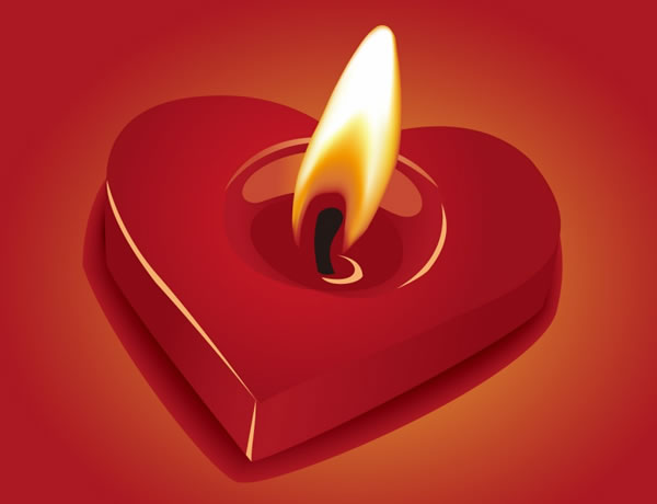 Heart shaped candle