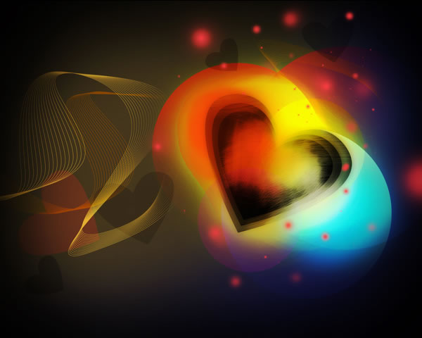 Colorful Valentine’s Day card with shining heart