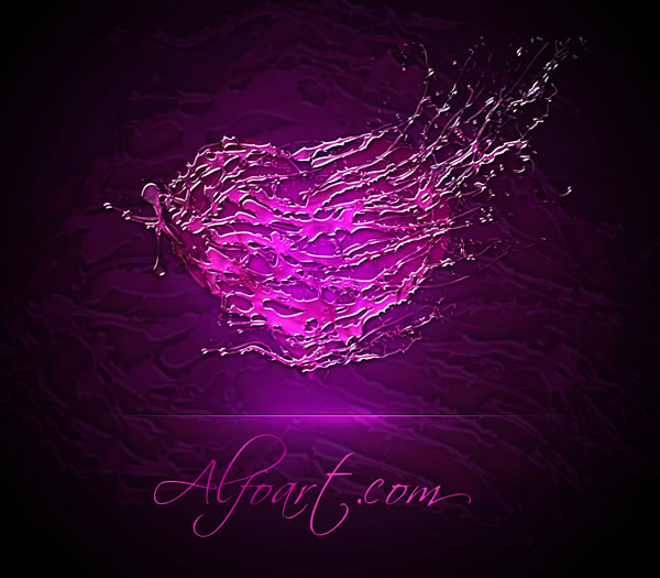 Shiny heart on the dark background