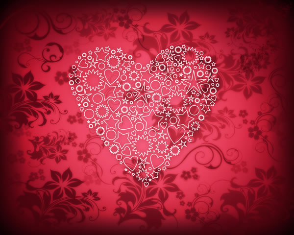 Create elegant Valentine’s Day card with ornamental heart 