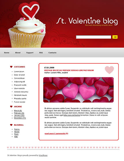 St. Valentine WordPress Theme