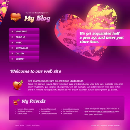 Heart Beat CSS Template