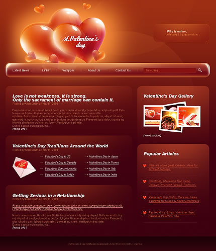 Valentine's Day Joomla Template