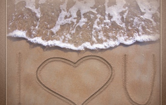 Create a love message on the sand create a love message on the sand