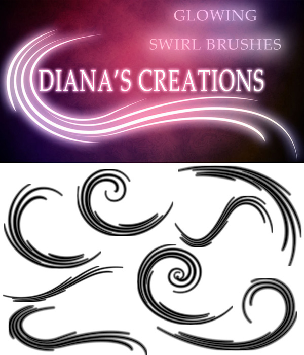 Glowing Swirl Brushes