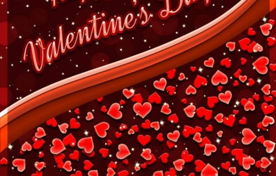 Hearts Valentine's Day Card in Photoshop