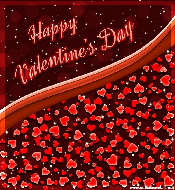 Valentine's Day Card Design with Hearts