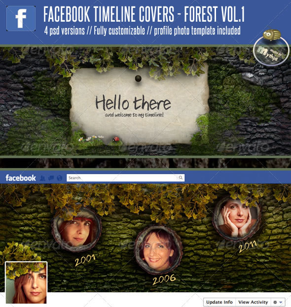 4 Facebook Timeline Covers – Forest vol. 1