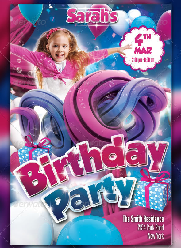 Unique Kids Party Flyer