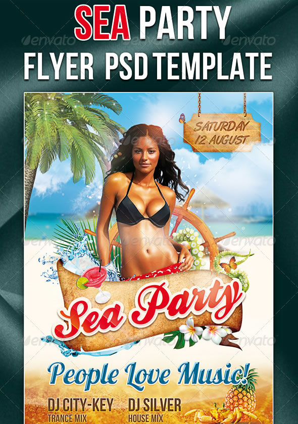 Sea Party Flyer/Poster PSD Template