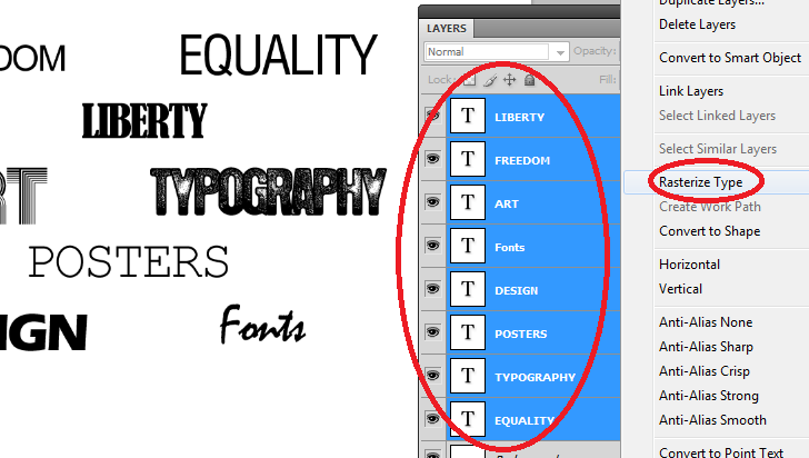 Typographic portrait in Photoshop