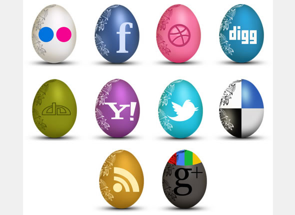 Egg-Shaped Social Icons