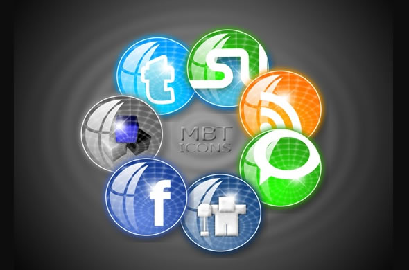 Circular Style MBT Social Bookmarking Icons Set