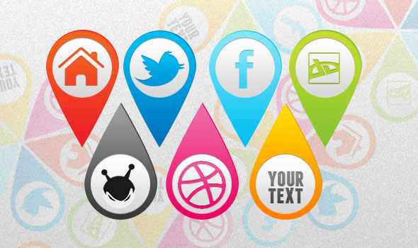 Pin Icons and Shape Set