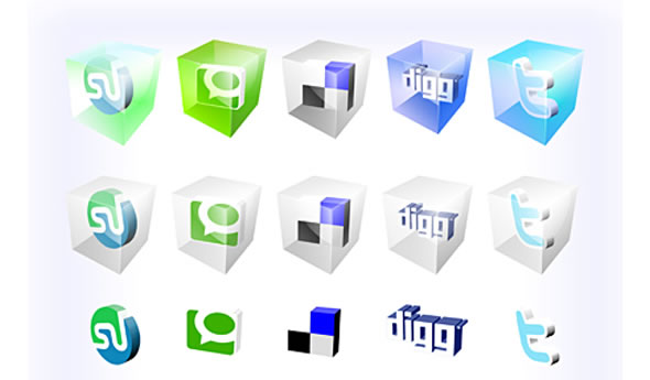 Social Bookmark Icons - 2D