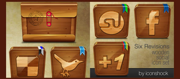 Wooden Social: Free Icon Set