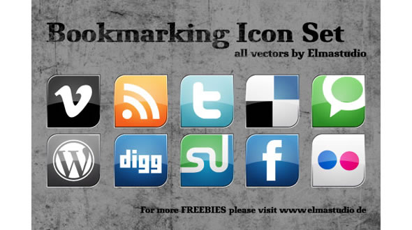 Social Bookmarking Vektor-Icons