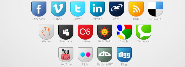 Social Media badge icons set