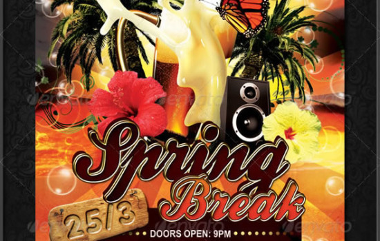 Cool Spring Break Party Flyers
