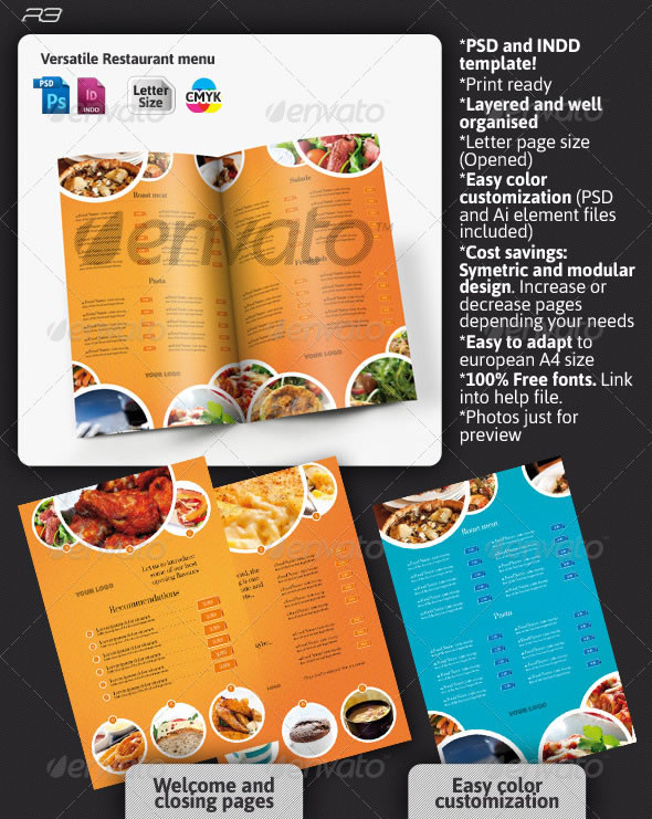 Versatile Restaurant Menu