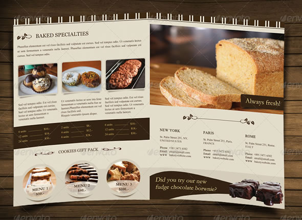 Bakery Menu Brochure