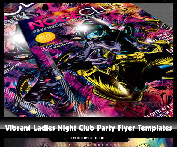 Vibrant Ladies Night Club Party Flyer Templates Vibrant ladies night club party flyer templates