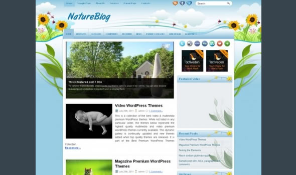 WP-Nature Blog WordPress Themes