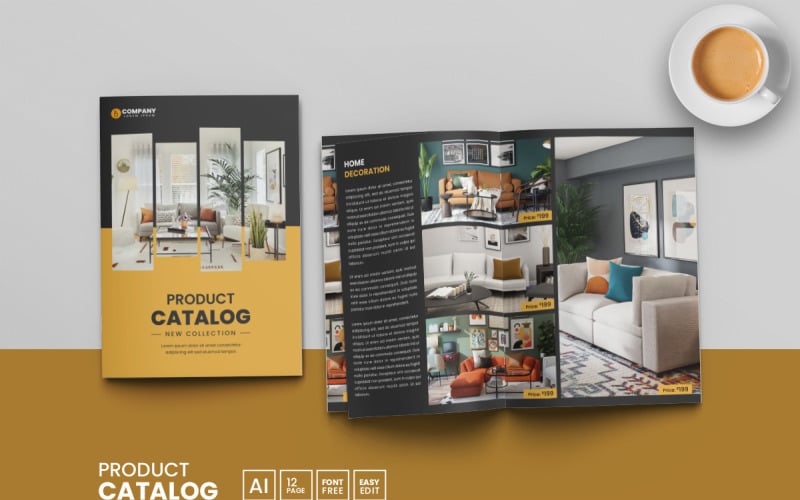 Mehrzweck produktkatalog designvorlage und minimales layout fur geschaftsbroschuren 310938 original