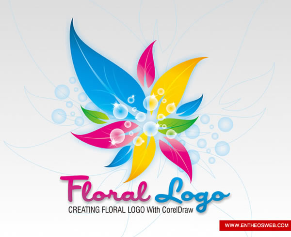 Colorful Floral Logo Design In Corel Draw