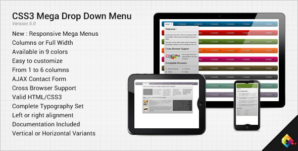 CSS3 Mega Drop Down Menu