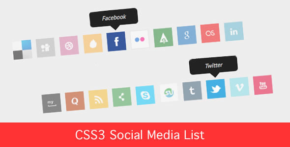 CSS3 - Social Media Icon List