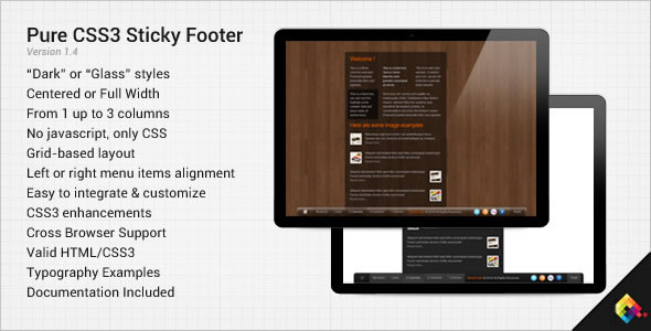 Pure CSS3 Sticky Footer