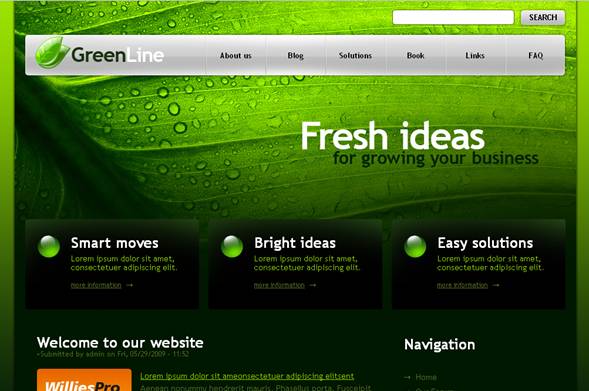 Green Line Drupal Template