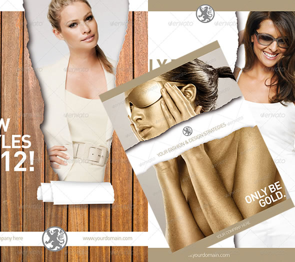 InDesign Magazine Paper Ripped Ad - 9 Variations