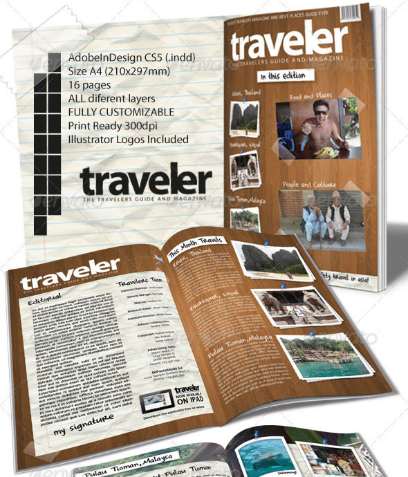Traveler Magazine Indesign Template