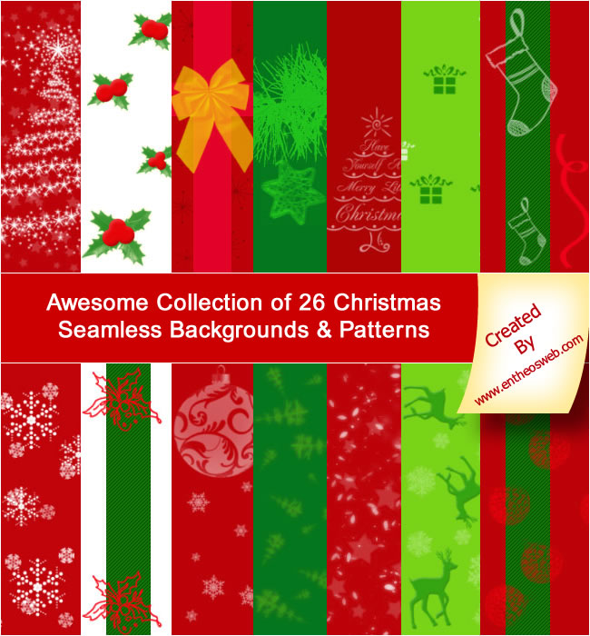 Awesome collection of 26 free christmas seamless backgrounds  patterns christmas backgrounds