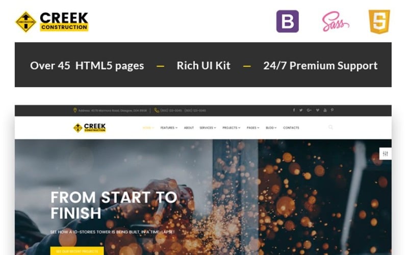 Creek construction company html5 website template 66971 original