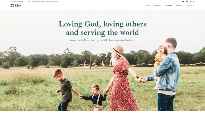 Rise responsive church website template 99502 0 original
