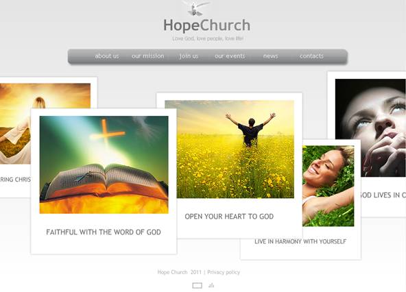 Hope Church XML Flash Website Template