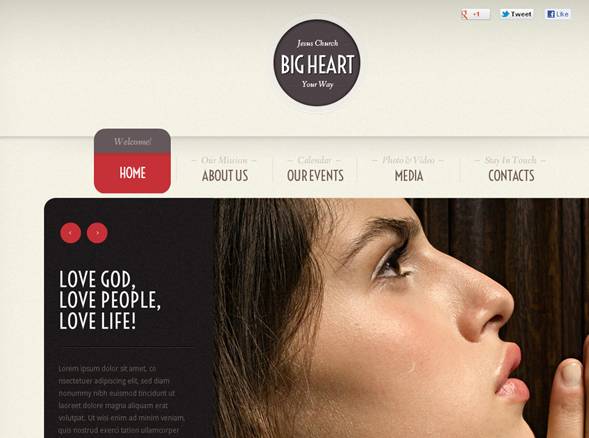 Big Heart Flash CMS Template
